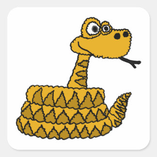Adesivo Quadrado XX- Cartoon Funky Rattlesnake