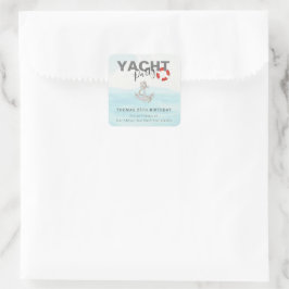 Adesivo Quadrado Yacht Boat Cruise Festa de aniversário
