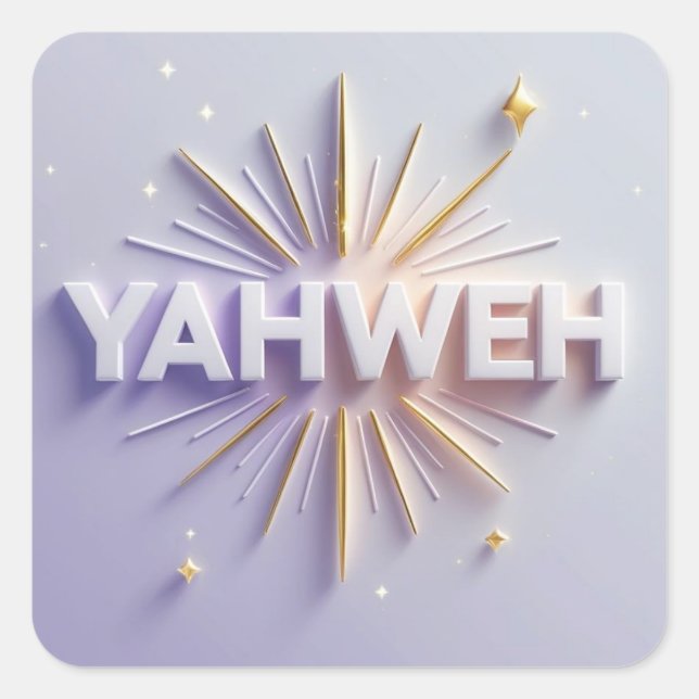 Adesivo Quadrado Yahweh Sticker - Christian Faith Decal Ai design (Frente)