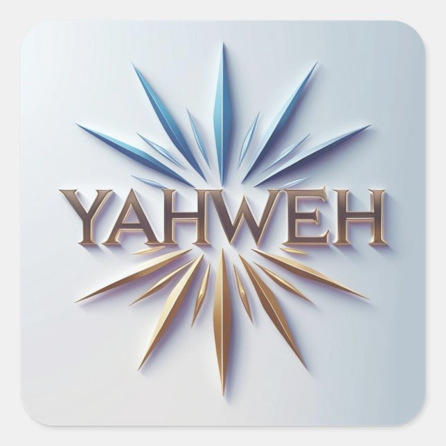 Adesivo Quadrado Yahweh Sticker - design de Leitura e Escritura (Frente)