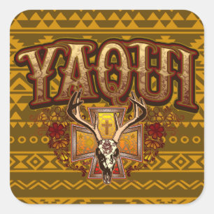 Adesivo Quadrado Yaqui Deer Skull Sticker design