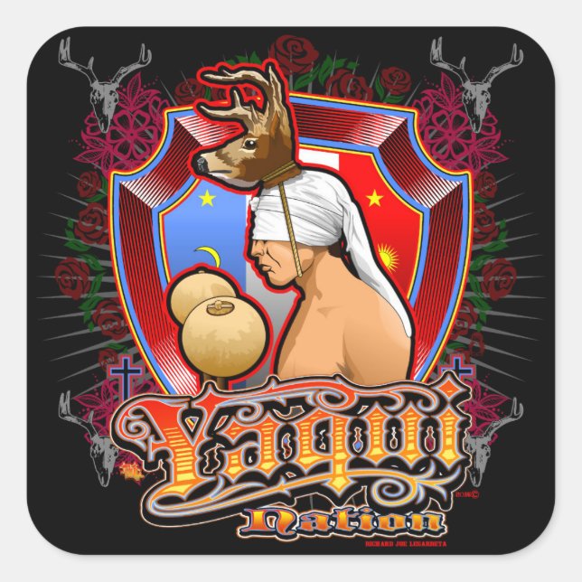 Adesivo Quadrado Yaqui Nation Deer Dancer sticker (Frente)
