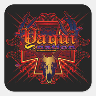 Adesivo Quadrado Yaqui Nation Deer Skull design autocolante