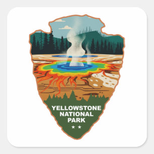 Adesivo Quadrado Yellowstone Grand Prismatic Spring Arrowhead