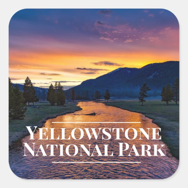 Adesivo Quadrado Yellowstone National Park Stickers (Frente)