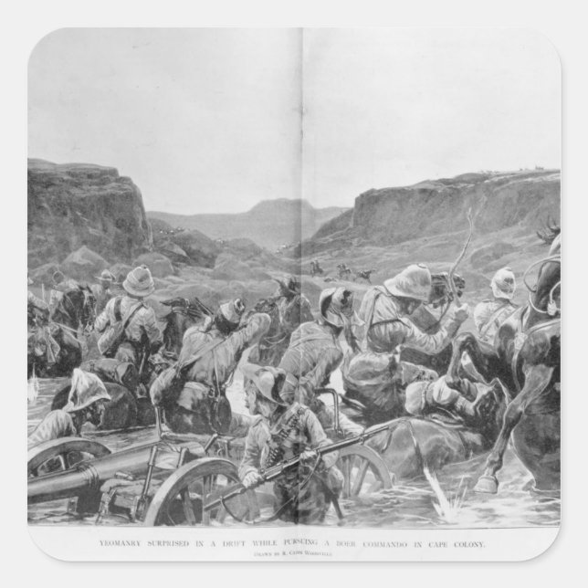 Adesivo Quadrado Yeomanry surpreso com uma deriva (Frente)