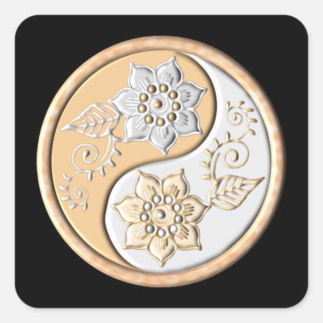 Adesivo Quadrado Yin Yang 1 (Frente)