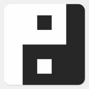 Adesivo Quadrado Yin Yang ao quadrado