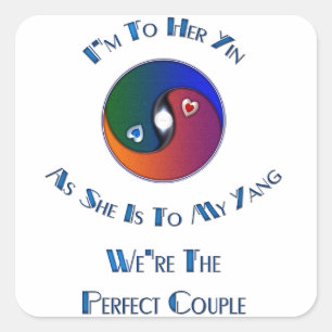 Adesivo Quadrado Yin Yang O Casal Para Seu Verso