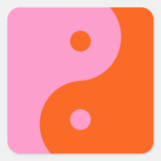 Adesivo Quadrado Yin Yang Pink E Orange