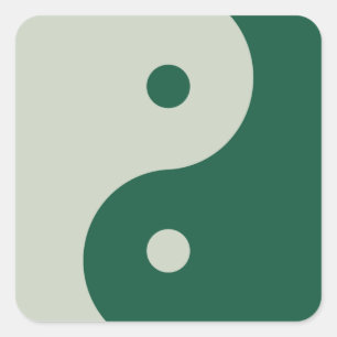 Adesivo Quadrado Yin Yang Sage Green