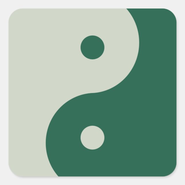 Adesivo Quadrado Yin Yang Sage Green (Frente)