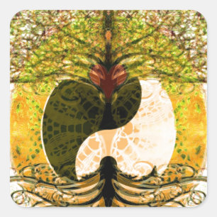 Adesivo Quadrado Ying Yang