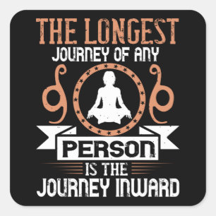 Adesivo Quadrado Yoga - A Viagem Mais Longa É A Viagem Para Dentro
