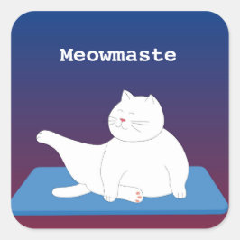 Adesivo Quadrado Yoga Cat Sticker Meowmaste