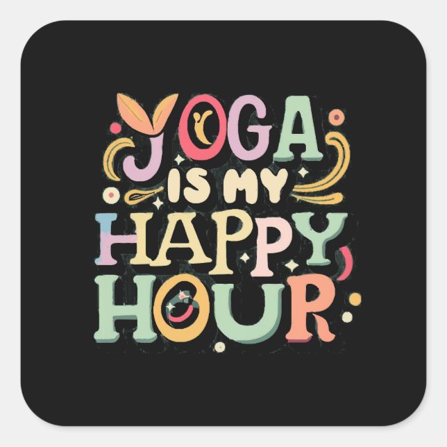 Adesivo Quadrado Yoga é minha felicidade (Frente)