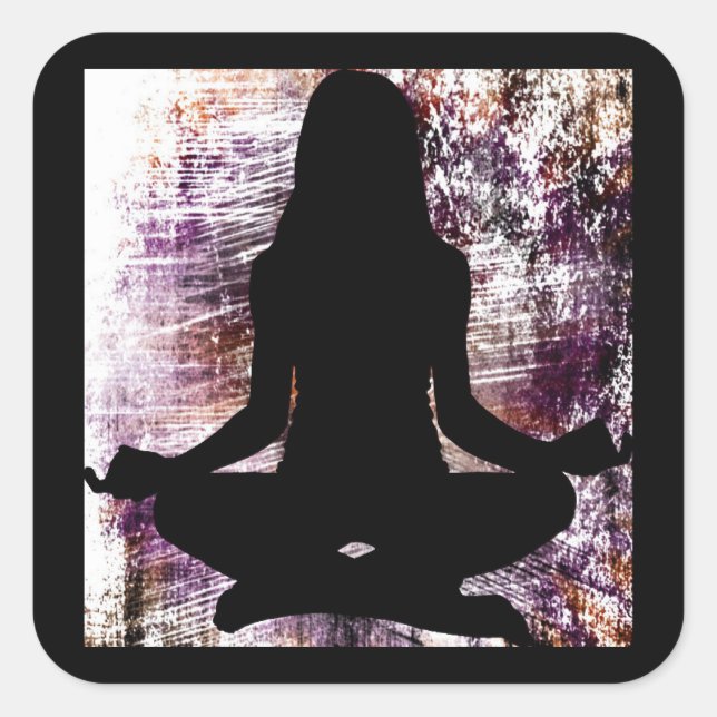 Adesivo Quadrado Yoga Meditation OHM Stickers (Frente)