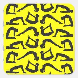 Adesivo Quadrado Yoga Positions Silhouettes