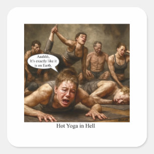 Adesivo Quadrado Yoga quente no inferno.