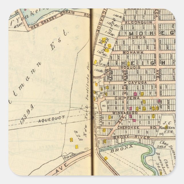 Adesivo Quadrado Yonkers, Nova Iorque 13 (Frente)