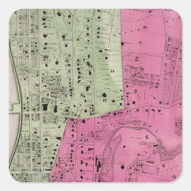 Adesivo Quadrado Yonkers, NY Atlas (Frente)