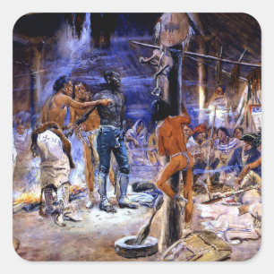 Adesivo Quadrado “York Com Lewis e Clark” por Charles Russell