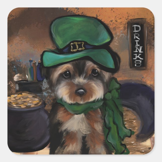 Adesivo Quadrado Yorkie         (Frente)