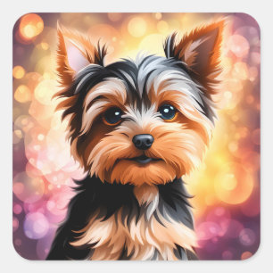 Adesivo Quadrado Yorkie, Cachorro, Pet