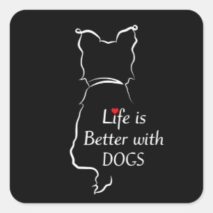 Adesivo Quadrado Yorkie Life É Melhor Com O Tema De Cachorro De Cam