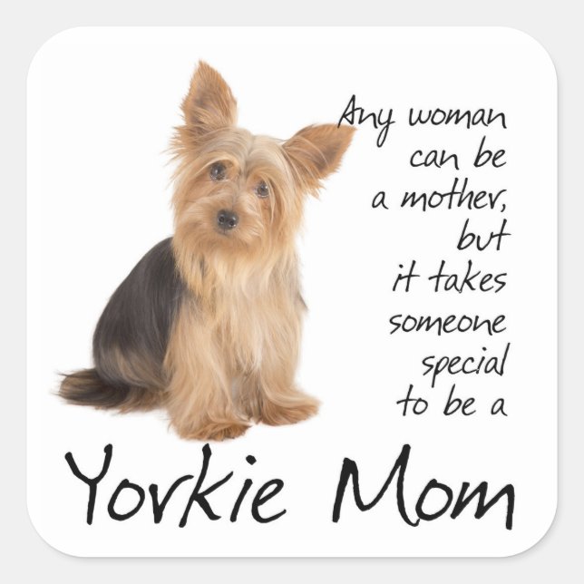 Adesivo Quadrado Yorkie Mamãe Stickers (Frente)