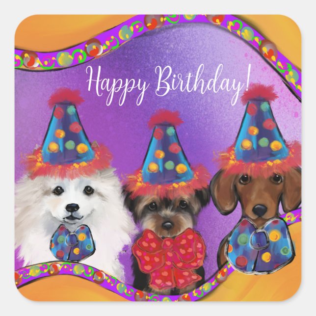 Adesivo Quadrado Yorkie Poo (Frente)