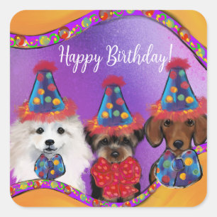 Adesivo Quadrado Yorkie Poo