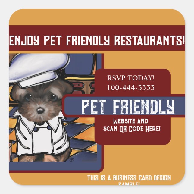 Adesivo Quadrado Yorkie Poo (Frente)