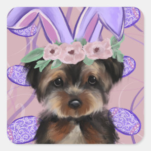 Adesivo Quadrado  Yorkie Poo         