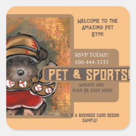 Adesivo Quadrado Yorkie Poo