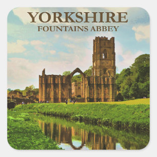 Adesivo Quadrado Yorkshire, Abadia de Fountains,