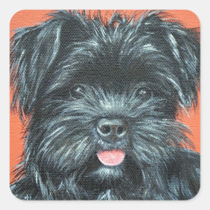Adesivo Quadrado Yorkshire Terrier Painting
