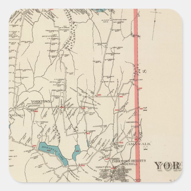 Adesivo Quadrado Yorktown NY (Frente)