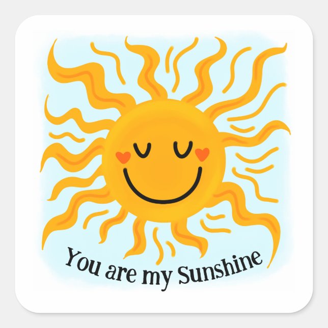Adesivo Quadrado You are my sunshine cute set of stickers (Frente)