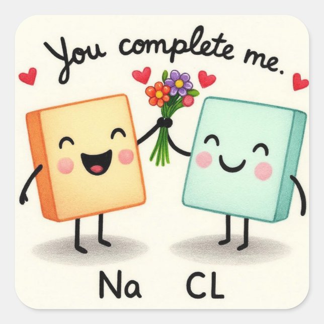 Adesivo Quadrado You Complete Me (Frente)