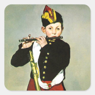 Adesivo Quadrado Young Flutist, ou The Fifer Edouard Manet