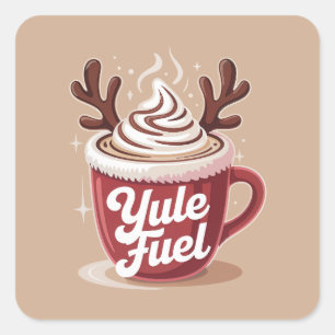 Adesivo Quadrado Yule Fuel • Natal de Cacau e Café Aconchegante