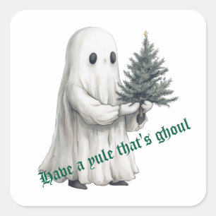 Adesivo Quadrado Yule Isso é Fantasma de Natal Ghoul