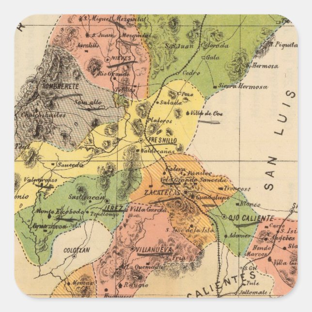 Adesivo Quadrado Zacatecas, México (Frente)