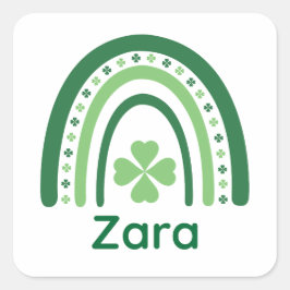 Adesivo Quadrado Zara Name Clover Boho Rainbow