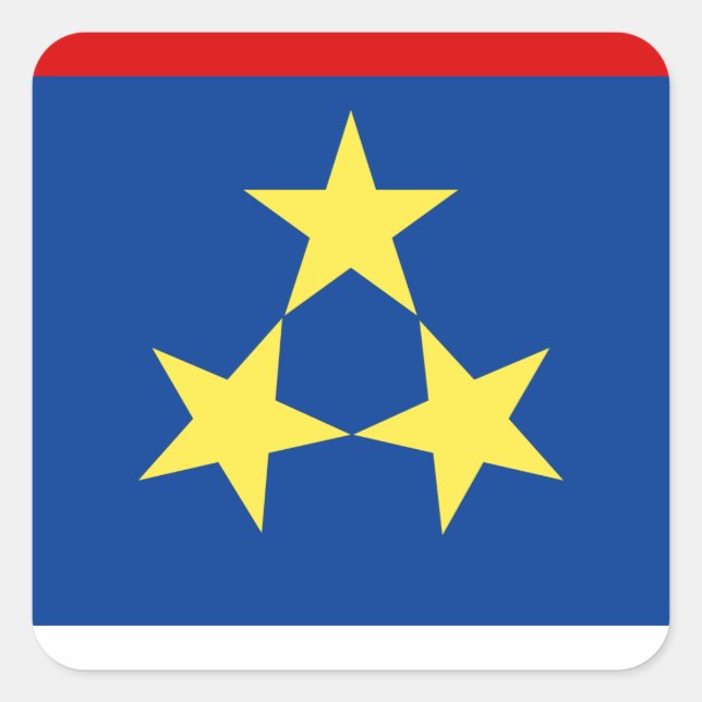 Adesivo Quadrado Zastava Vojvodine, bandeira Vojvodina (Frente)
