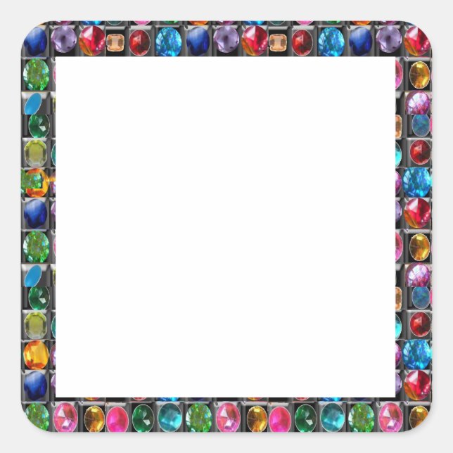 Adesivo Quadrado Zazzling Labs GEMS JEWELS PEARLS Fronteiras Frames (Frente)