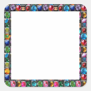 Adesivo Quadrado Zazzling Labs GEMS JEWELS PEARLS Fronteiras Frames