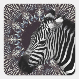 Adesivo Quadrado Zebra Art Sticker