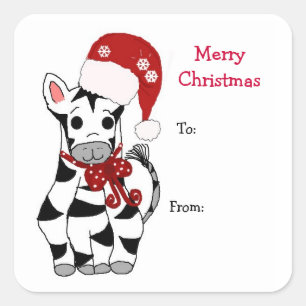 Adesivo Quadrado Zebra Enfeitado para as Festividades